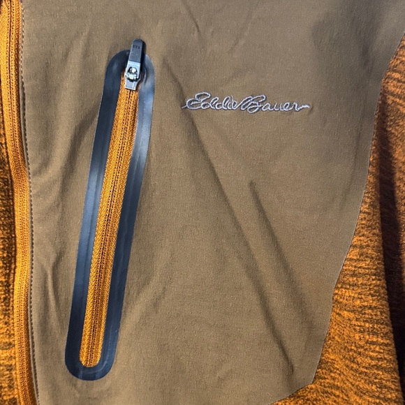 Eddie Bauer fleece cloud layer 1/4 zip pullover burnt orange - Picture 3 of 6